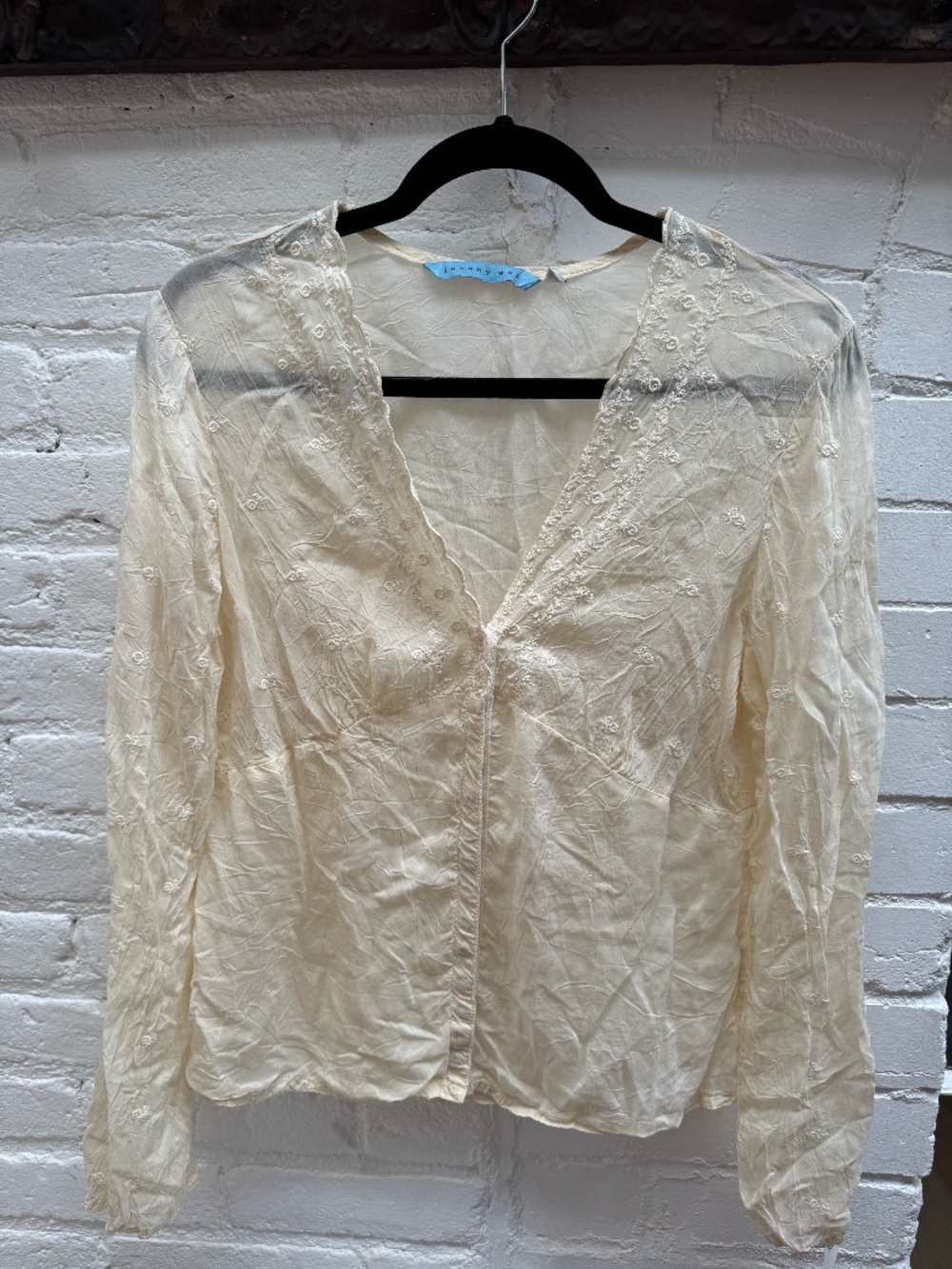 Johnny Was Vintage Y2K Long Sleeve Snap button Blouse Size Large